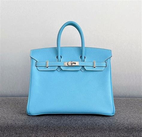 Hermes Birkin 25 Bleu Celeste Epsom PHW 